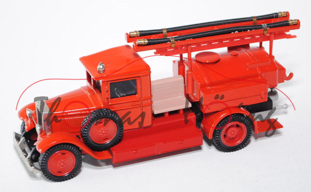 Feuerwehr Tanklöschfahrzeug, geschlossenes Fahrerhaus, karminrot, 1:43, OMO (Russland / ZIS)