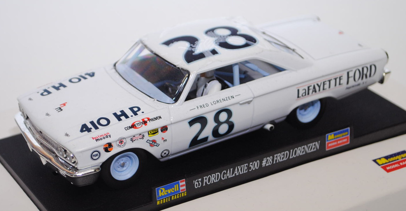 Ford Galaxie 500 (2. Generation), Modell 1960-1964, Baujahr 1963, reinweiß, NASCAR Grand National Se