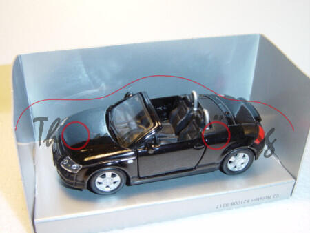 Audi TT Roadster, Mj. 99, schwarz, innen schwarz, Sondermodell Holsten, Maisto, 1:43, Werbeschachtel