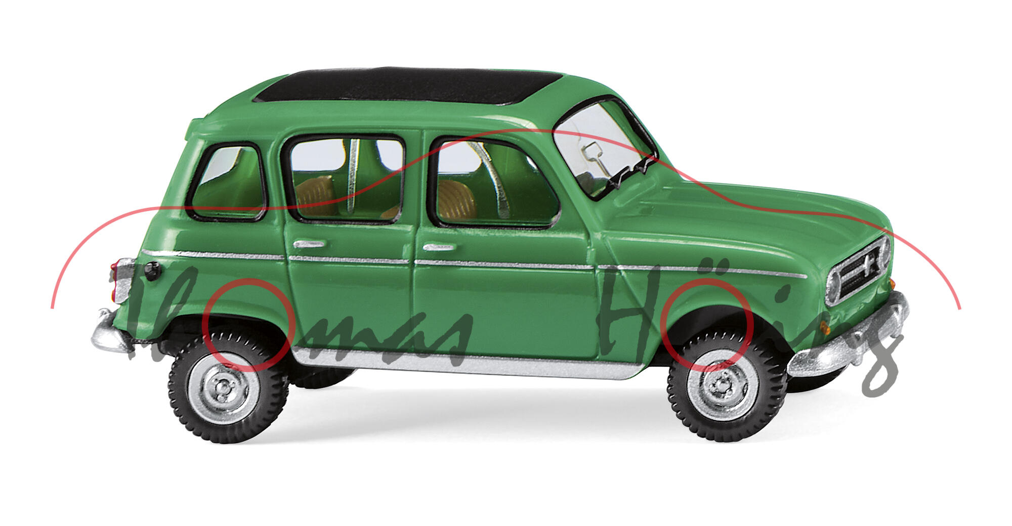 Renault 4 (2. Serie, auch R4 genannt, Typ 1120 bzw. 1123, Modell 1967-1974), grün, Wiking, 1:87, mb