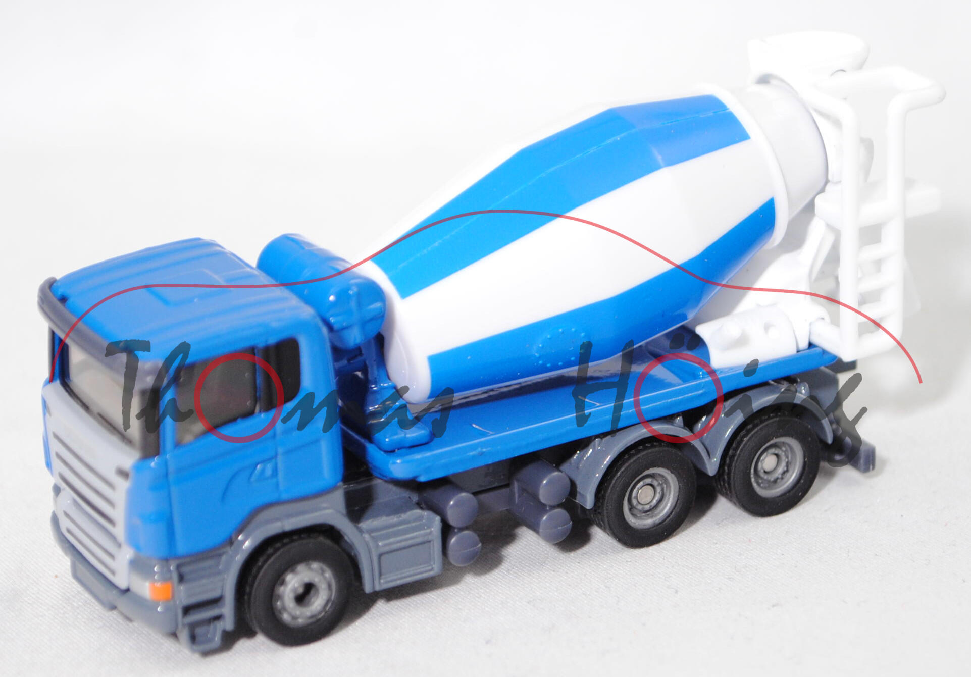 00003 LIEBHERR HTM 704 Fahrmischer auf Scania R380 Fahrgestell, blau/grau/weiß, SIKU, 1:87, L17mpK