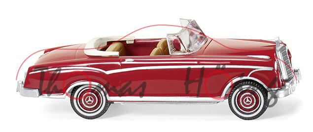 Mercedes-Benz 220 S Cabriolet (W 180, MOPF 1957, Modell 1957-1959), rubinrot, Wiking, 1:87, mb