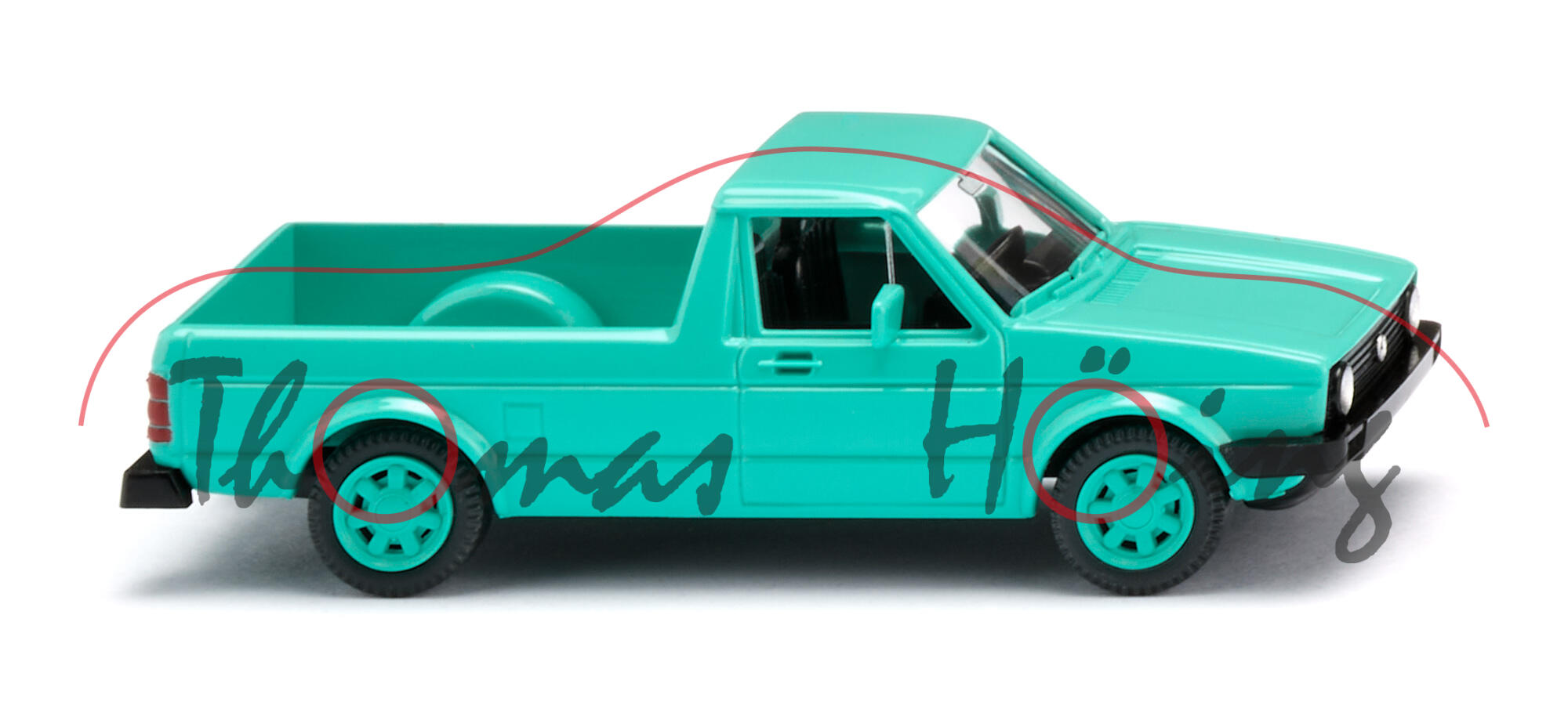VW Caddy 1.5 / 1.6 / 1.6 D (1. Generation, Typ 14D, Modell 1982-1992), mintgrün, innen schwarz, Wiking, 1:87, mb