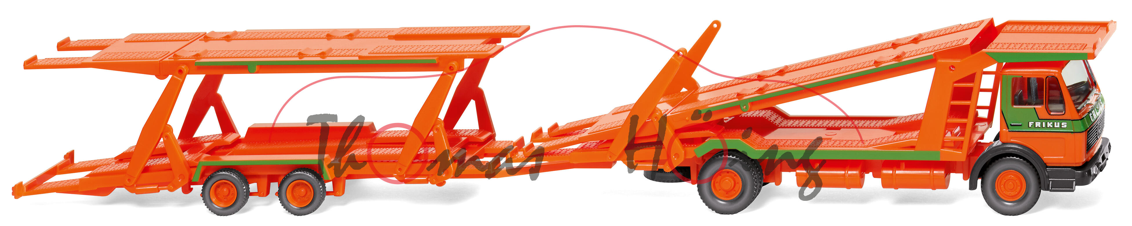 Mercedes-Benz (Typ NG 73, Modell 1977-1980) Autotransporter, reinorange, FRIKUS, Wiking, 1:87, mb