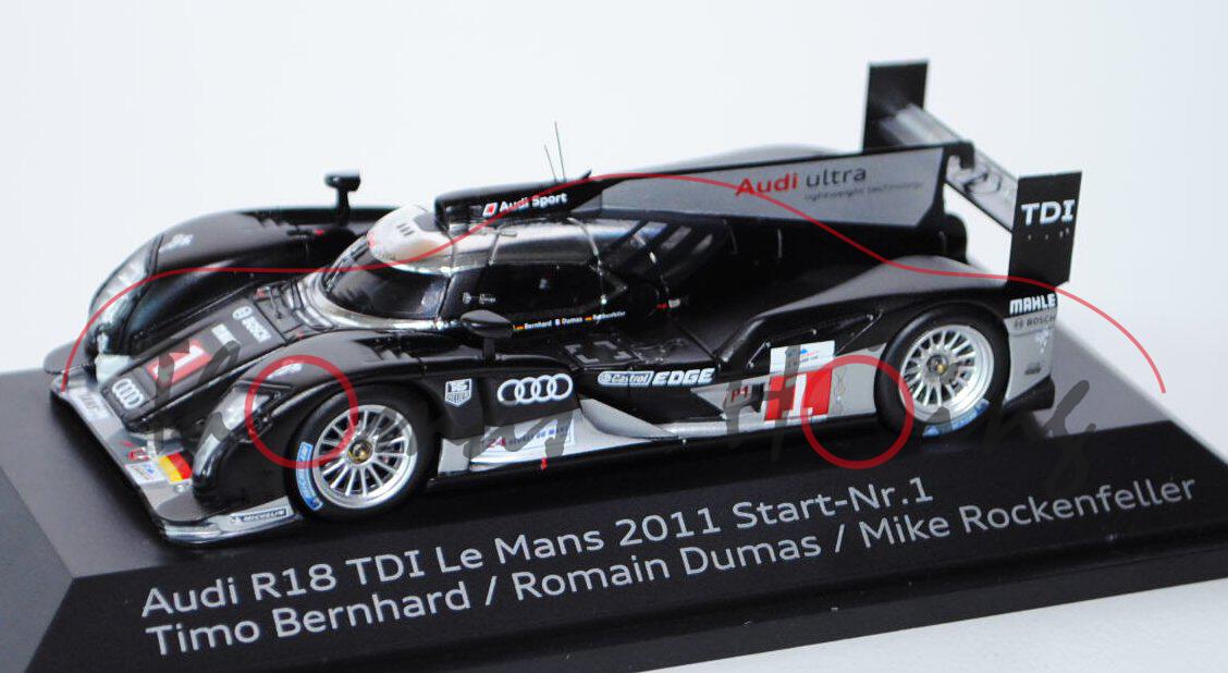 Audi R18 TDI, Le Mans 2011, schwarz/silber, Timo Bernhard / Romain Dumas / Mike Rockenfeller, Nr. 1,