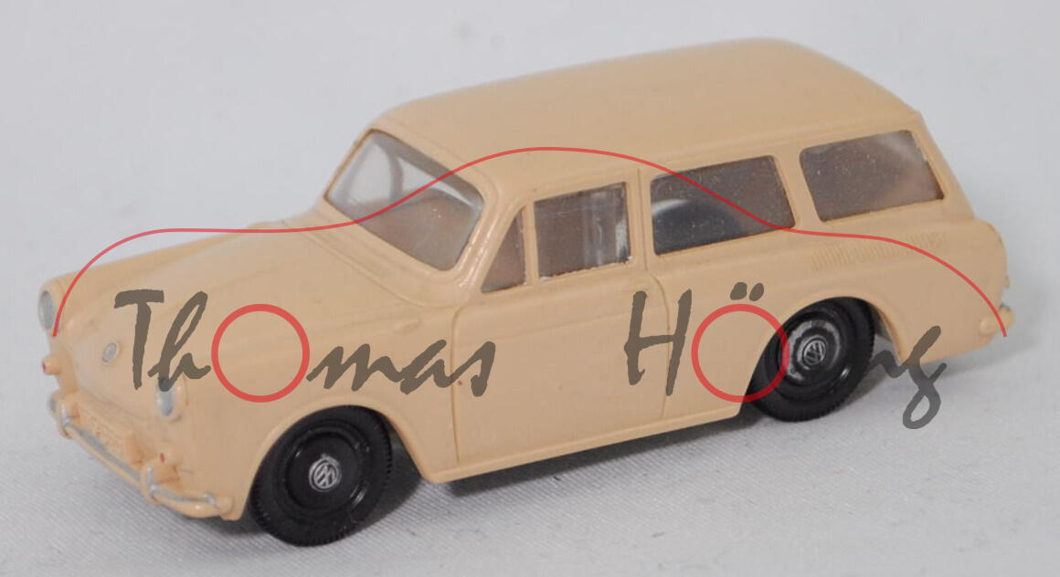 00002 VW 1500 Variant (Typ 3, Modell 361, Mod. 1961-1963), hell-beige, Chassis hell-blassgrün, Siku