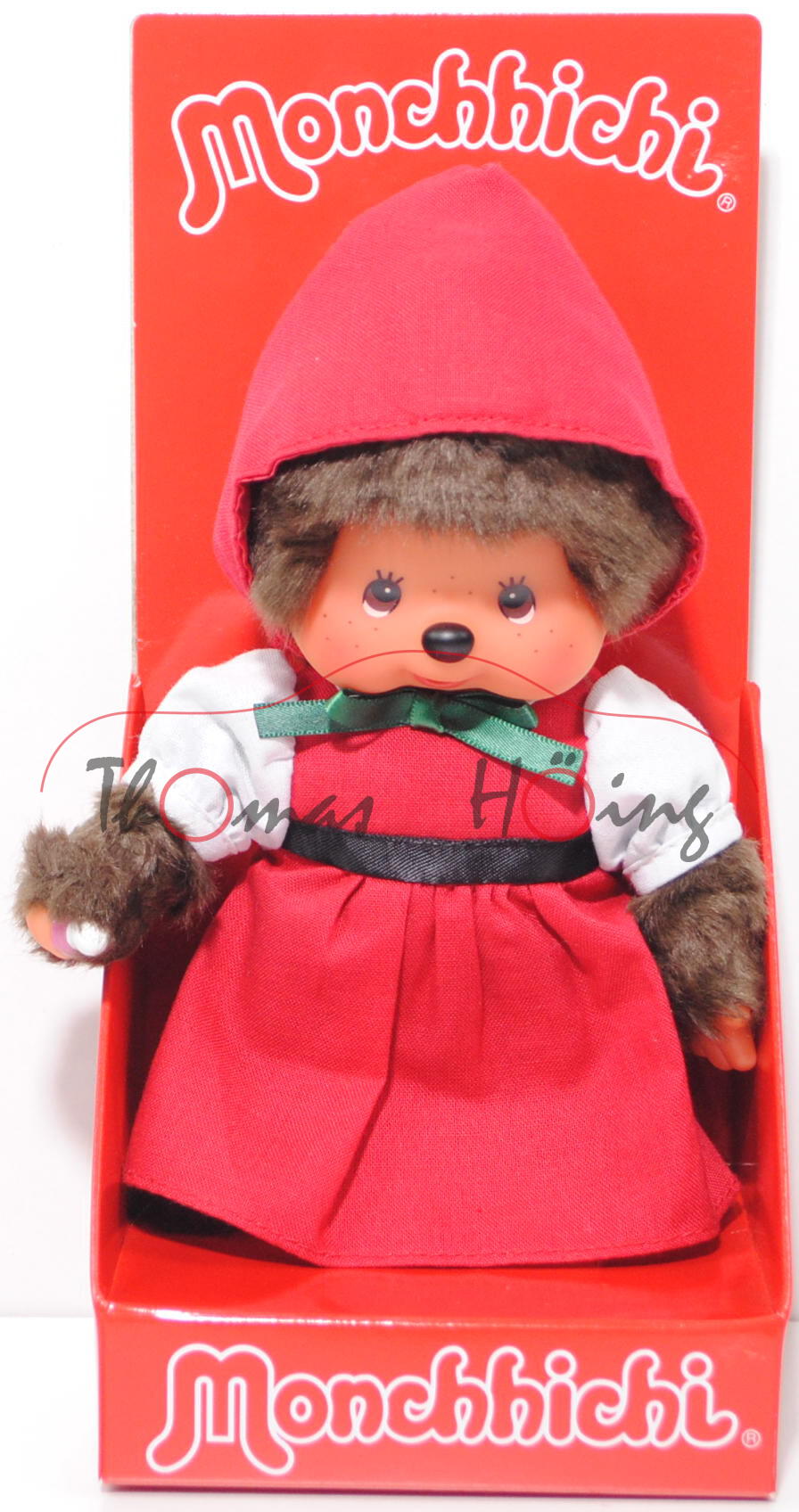 Monchhichi Red Hood Girl (Rotkäppchen), 20 cm groß, Sekiguchi (EAN 4905610220434)