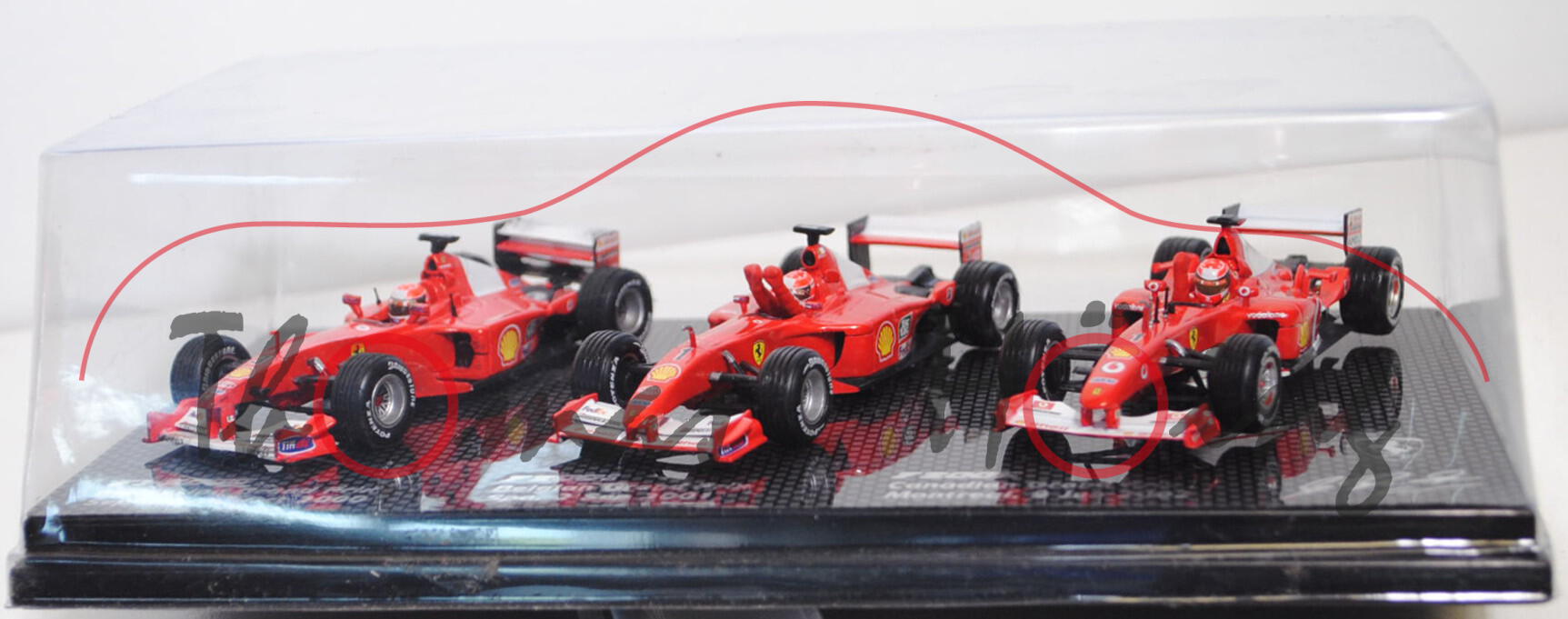 Set: Ferrari F1-2000 (Malaysia GP 22.10.2000, Nr. 3), Ferrari F2001 (Belgian GP 02.09.2001, Nr. 1),