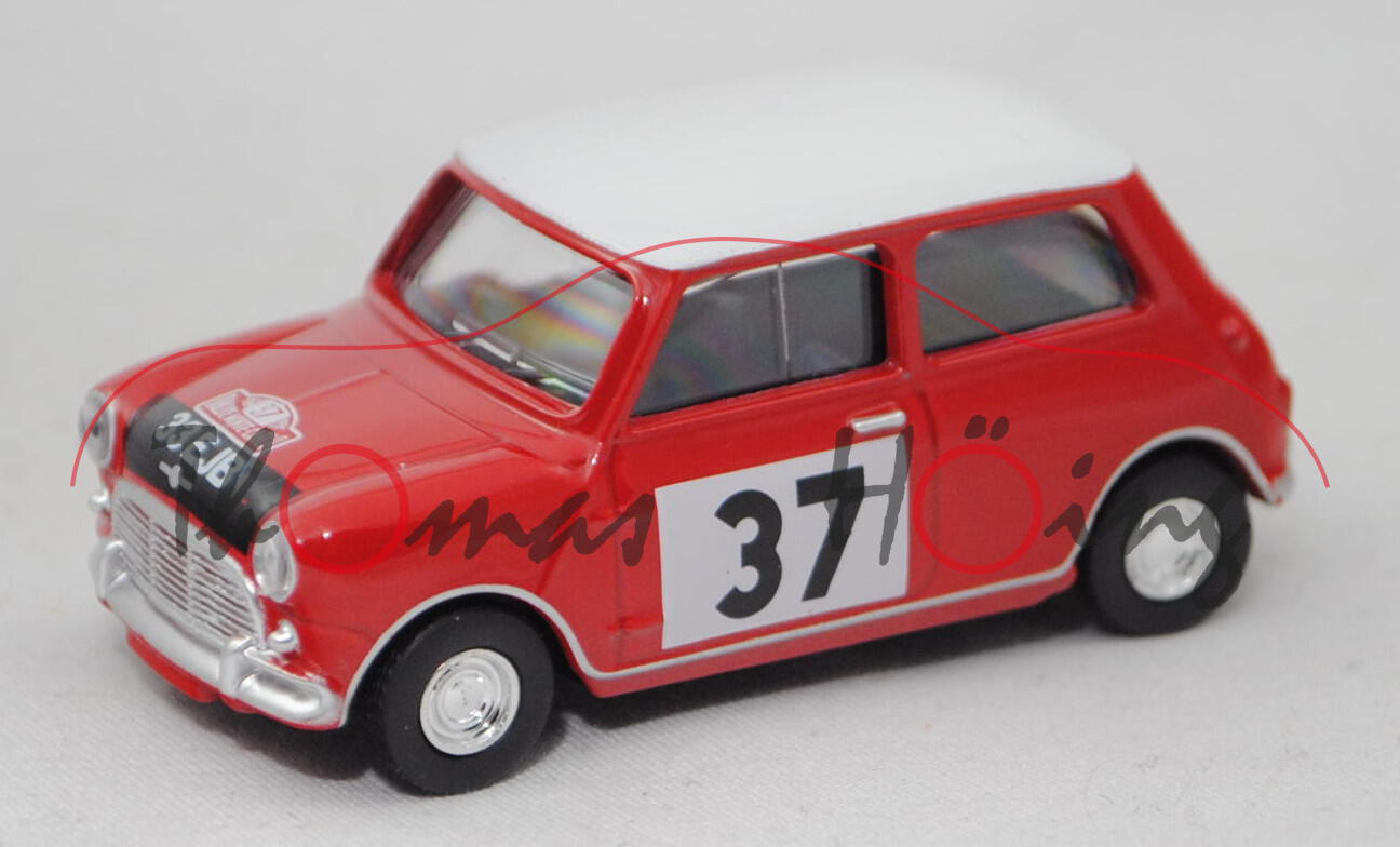 BMC Austin Mini Cooper S Mk 1, rot/weiß, Monte Carlo 1964, Fahrer: Hopkirk/Liddon, Nr. 37, Norev, mb