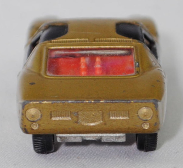 00003 Ford GT40 (Mk I bzw. Mark 1, Modell 1965-1967), Karosserie goldmetallic, Türen schwarz, Bpr. V 296 / Germ, Verglasung klar, R10 weiß, SIKU SUPER, 1:57, m-
