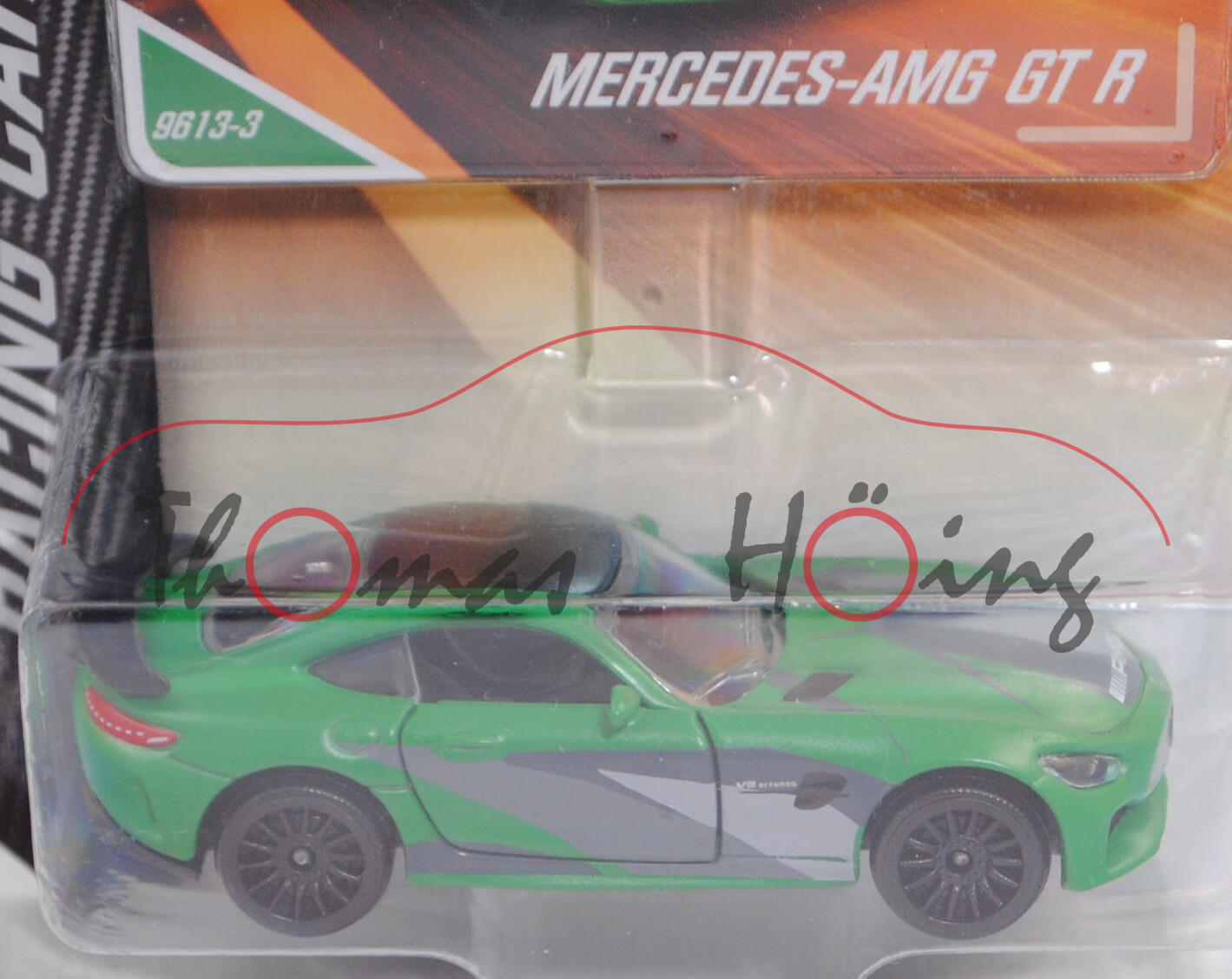 Mercedes-AMG GT R Coupé (C 190, Mod. 2017-2021), matt-hell-smaragdgrün, majorette, 1:61, Blister