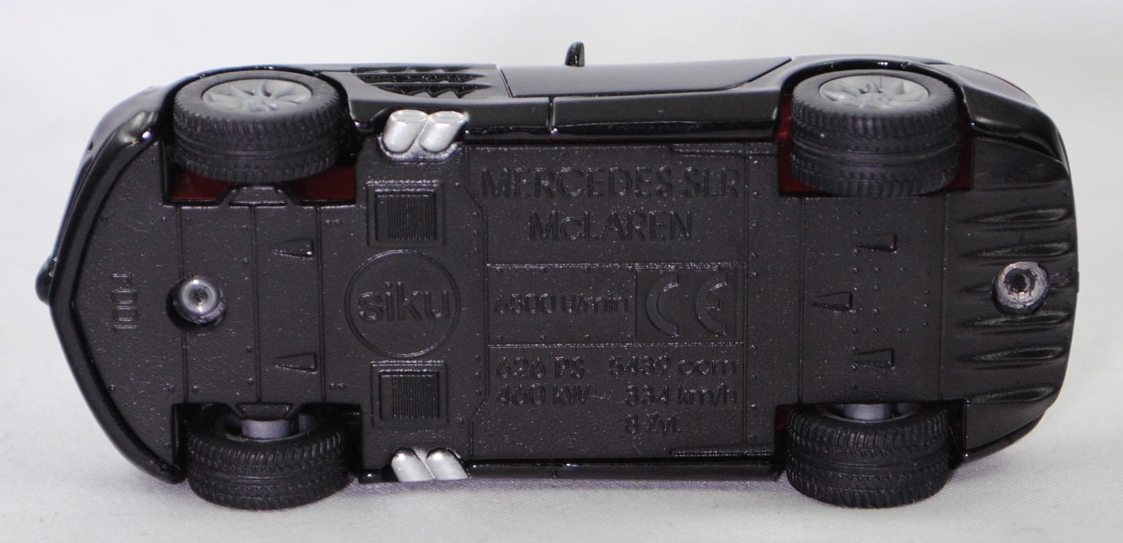 00004 Mercedes-Benz SLR McLaren (1. Generation, C 199, Modell 2004-2008), schwarz, Bpr. 1004, B25a / B25b silbergrau, SIKU SUPER, 1:55, m