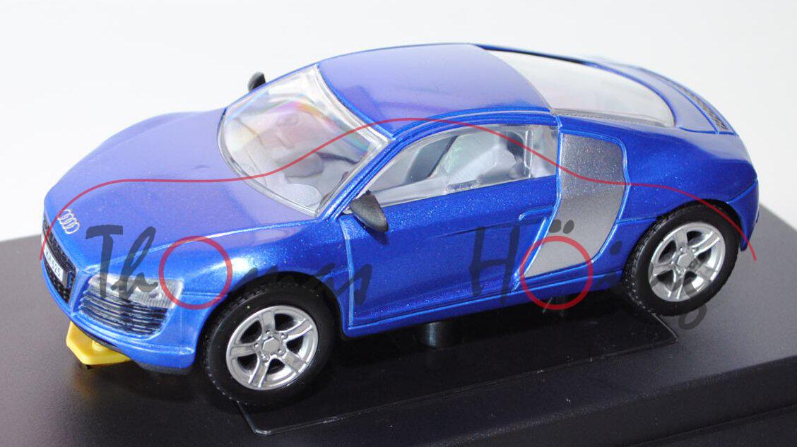 Audi R8 4.2 FSI, Modell 2007-, blaumetallic, cartronic, für Rennbahn, 1:24, PC-Box