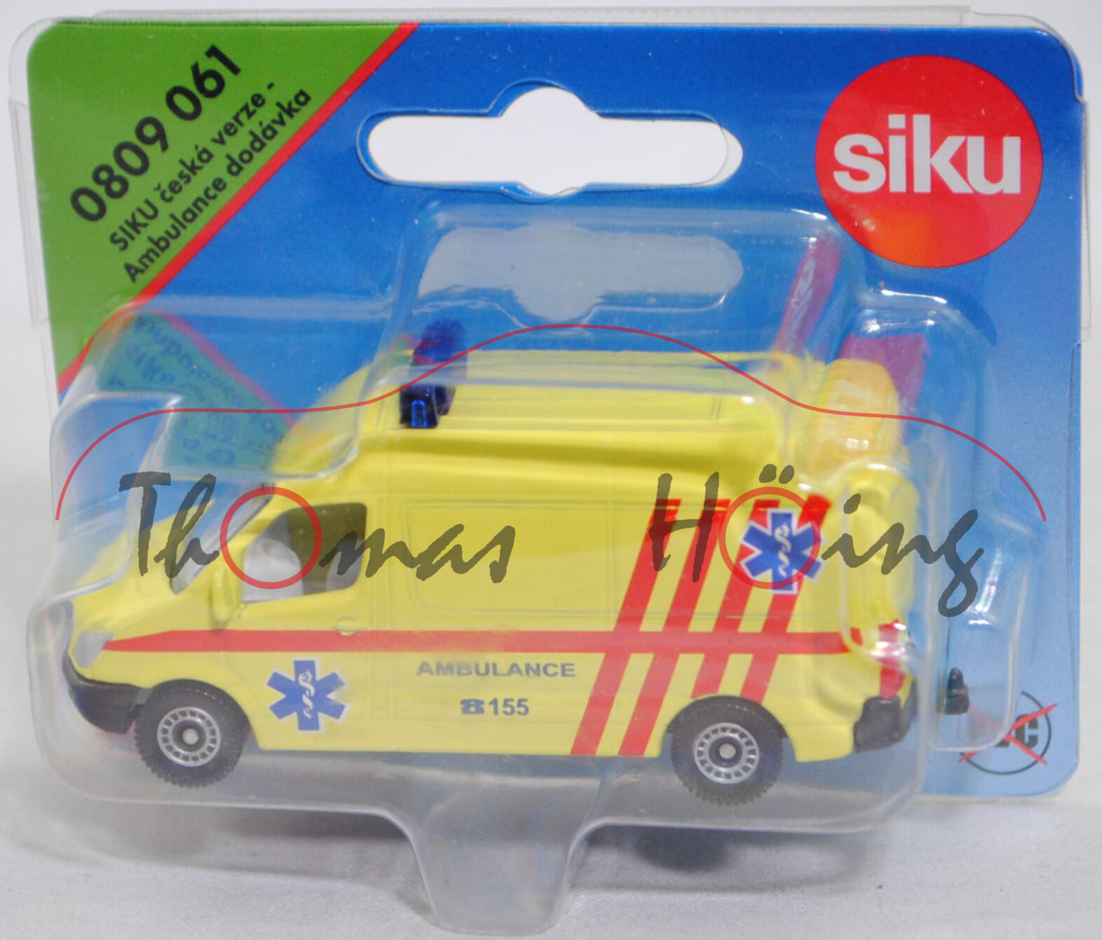 06102 CZ Mercedes-Benz Sprinter II (W 906, Modell 2006-2009) Ceská Ambulance dodávka, gelb, AMBULANCE / C 155, SIKU, 1:77, P29e