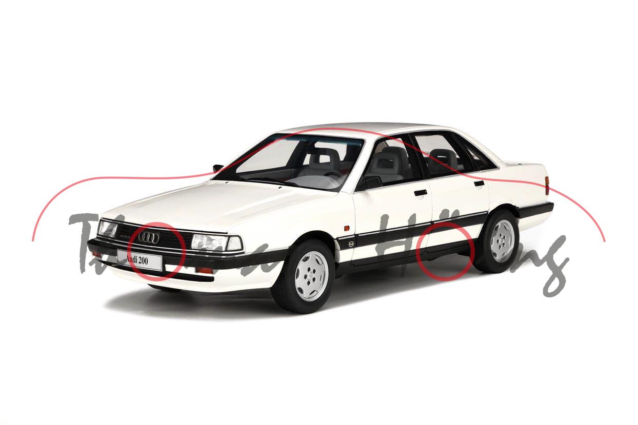 Audi 200 quattro 20V (C3 FL, Typ 44Q, Mod. 89-91), perlmuttweiß met. (L0A9), OTTOmobile, 1:18, mb