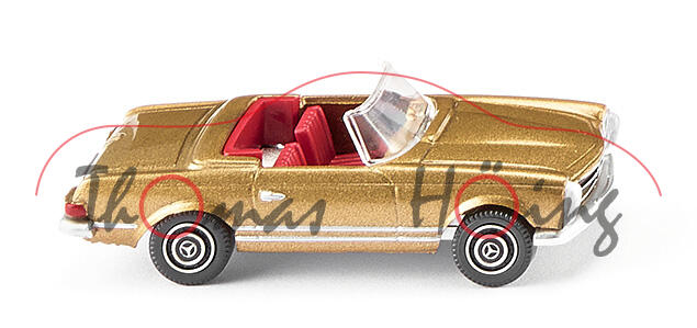 Mercedes-Benz 250 SL Cabrio (Pagode, Baumuster W 113, Modell 1966-1967), goldmetallic, Wiking, 1:87,