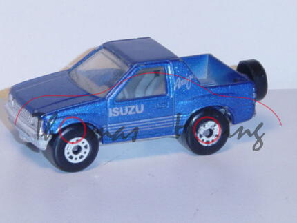 Isuzu Amigo, verkehrsblaumetallic, Matchbox Series, mit Farbabplatzern