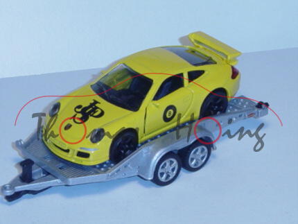 00001 Porsche 911 Carrera S (Typ 997), Modell 2004-2008, kadmiumgelb, Felgen schwarz, Druck JPS auf