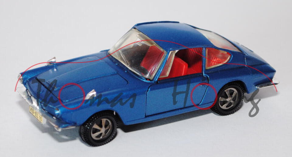 BMW 1600 GT, Modell 1967-1968, blaumetallic, Motorhaube und Türen zu öffnen, Sitzlehnen klappbar, Fr