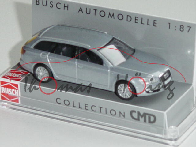 Audi A6 Avant, Mj. 2004, silbermetallic, CMD Collection, Busch, 1:87, PC-Box