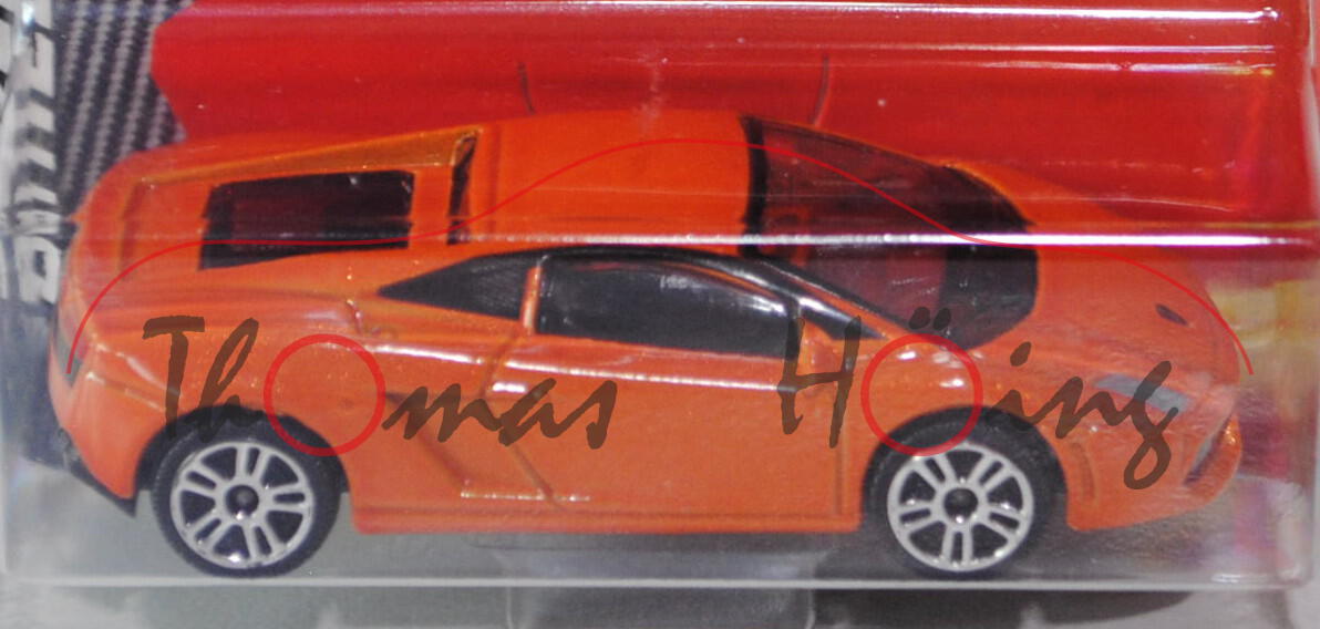 Lamborghini Gallardo LP 560-4 (Nr. 219 D), Modell 2008-2012, rotorangemetallic, majorette, ca. 1:61,