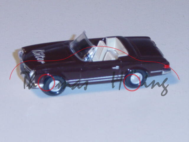 Mercedes 280 SL (Pagode), Baujahr 1967 - 1971, schokoladenbraun, SAMMLERkontor, Wiking, 1:87, limiti