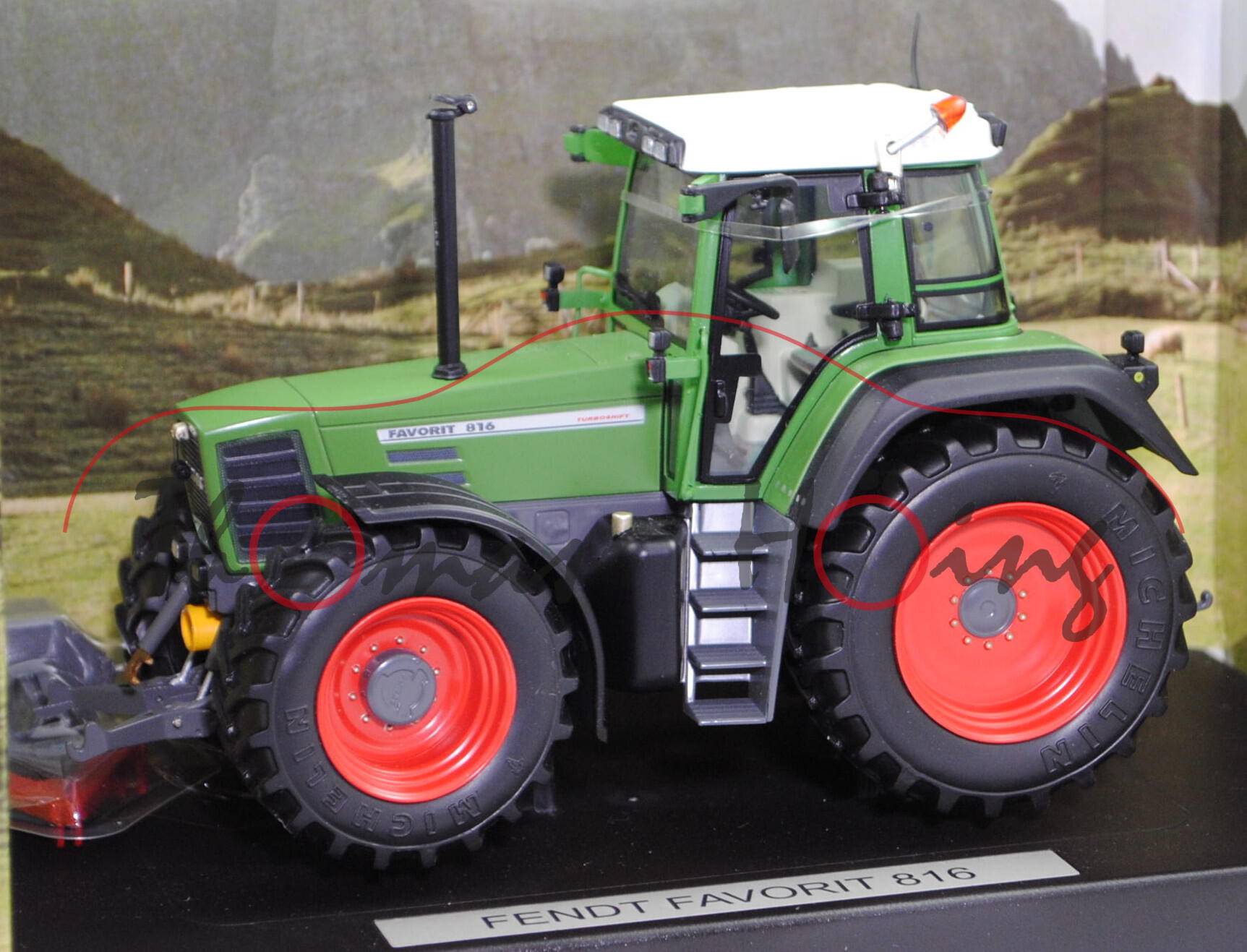 Fendt FAVORIT 816 TURBOSHIFT (Mod. 93-96), hell-resedagrün, weise-toys by HOLLAND OTO, 1:32, mb