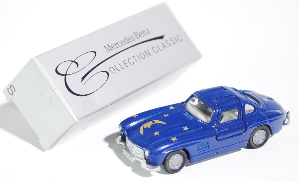 Mercedes 300 SL (Baureihe W 198), Modell 1954-1957, saphirblau, innen grau, Lenkrad grau, B7, mit Mo