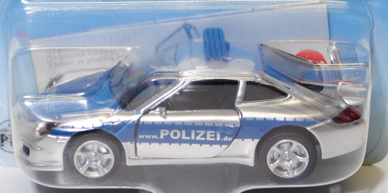 00007 Porsche 911 Carrera S (Typ 997) Autobahn-Streifenwagen, Modell 2004-2008, weißaluminiummetalli