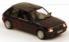 Peugeot 205 GTI 1.9, Modell 1984-1990, schwarz, Norev, 1:43, PC-Box