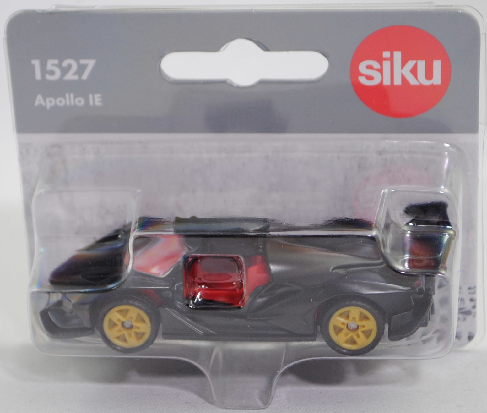 00001 Apollo IE (IE = Intensa Emozione, Limitierte Auflage 10 Stück, Modell 2017-), mattschwarz, innen signalrot, B47 ockergelb, SIKU SUPER, 1:61, P29f