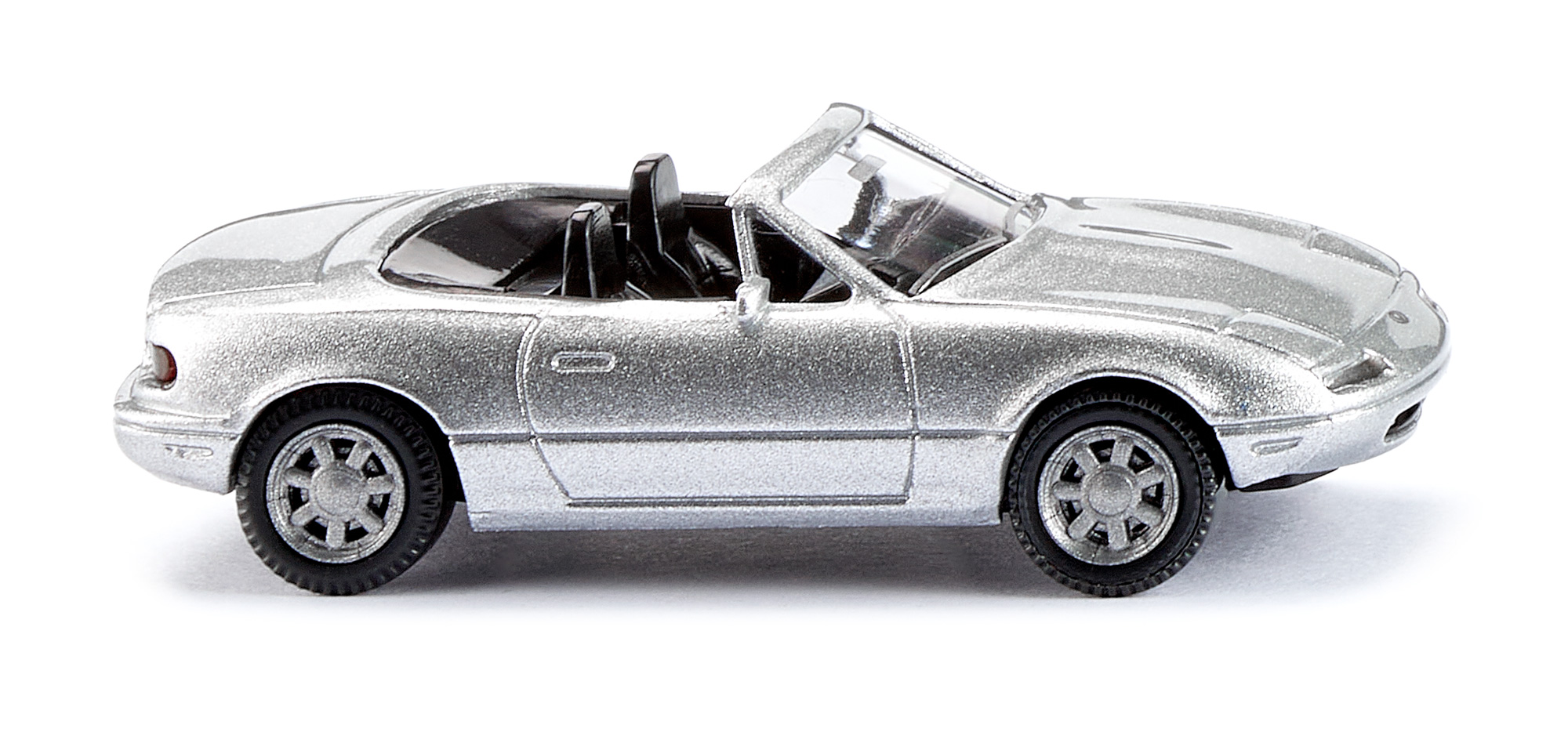 Mazda MX-5 1.6 (1. Generation, Baureihe MX-5, Typ NA, Vorfacelift, Modell 1989-1994), silverstone metallic (Farbcode 3L), Wiking, 1:87, mb