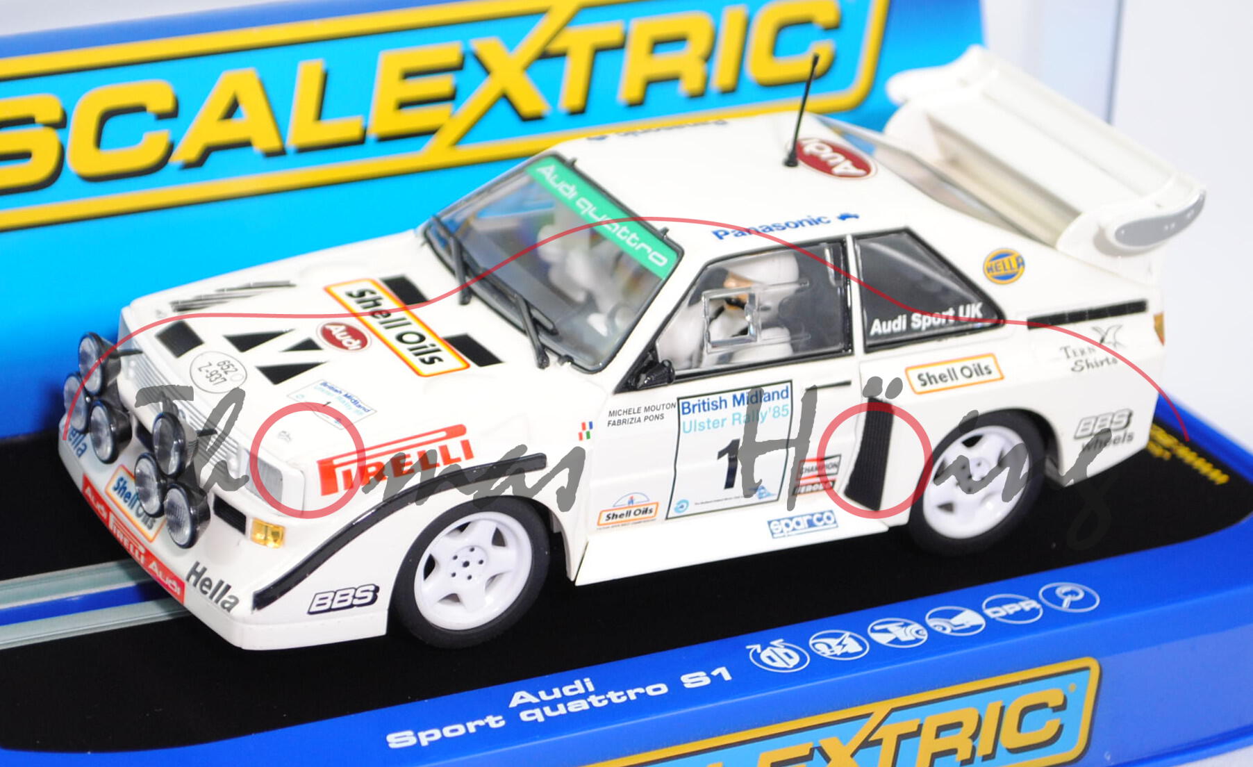 Audi Sport Quattro S1 E2 Gruppe B (Typ 85Q, Modell 1984-1986), alpinweiß, Rallye Ulster 1985 (26.-27