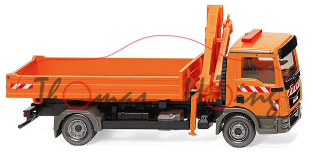 Kommunal - MAN TGL Euro 6 (Mod. 2014-) Pritschen-LKW mit Ladekran, pastellorange, Wiking, 1:87, mb