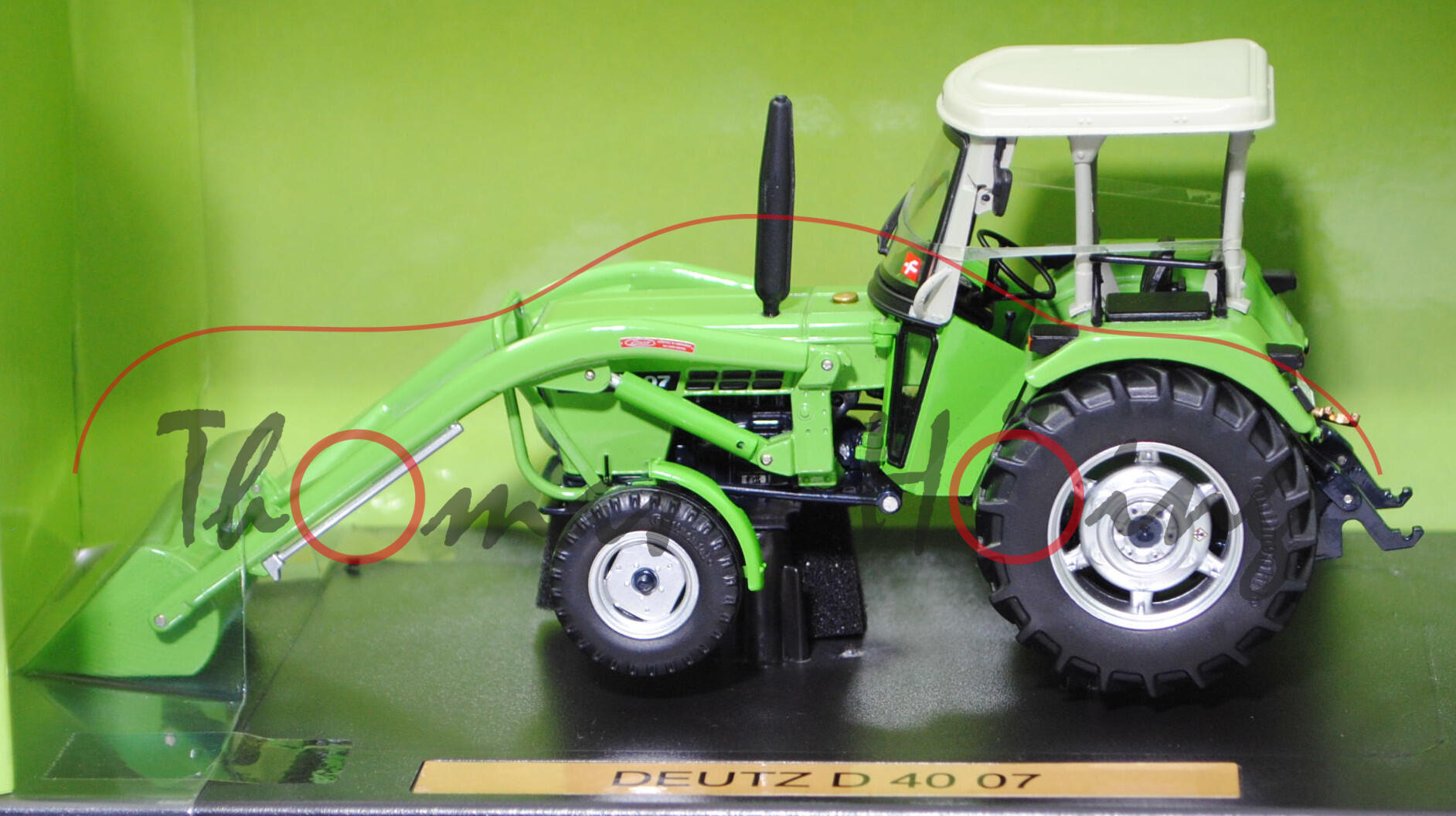 DEUTZ-FAHR D 40 07 mit Fritzmeier Verdeck und Frontlader, weise-toys by HOLLAND OTO, 1:32, mb