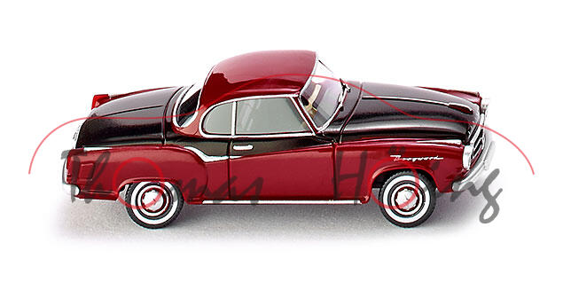 Borgward Isabella Coupé (Modell 1957-1962), purpurrot/schwarz, Wiking, 1:87, mb