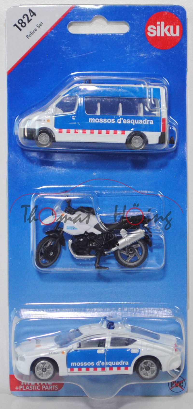 01100 ES Police Set mit: MB Sprinter II + BMW R1200 GS + Dodge Charger, mossos d'esquadra, P29e