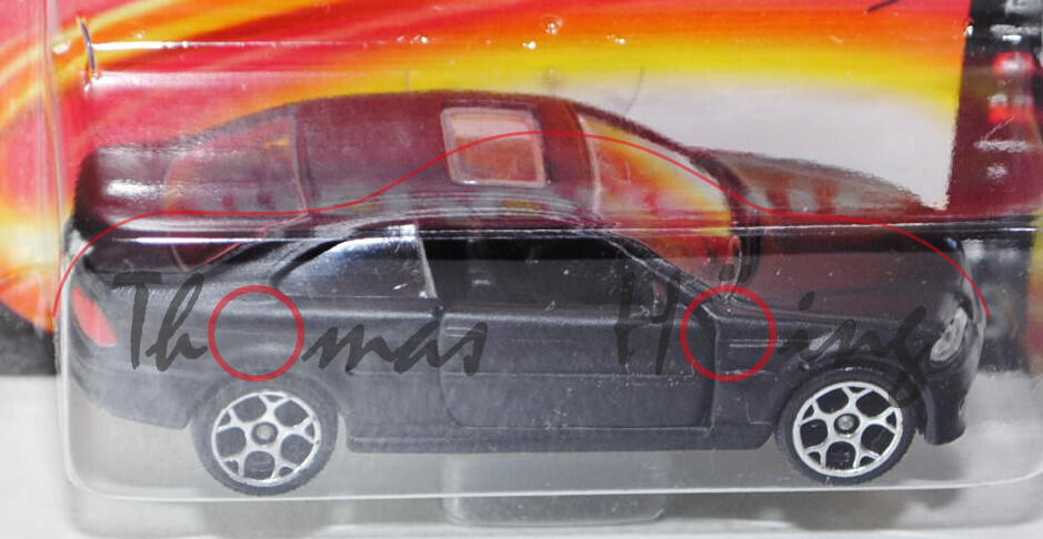 BMW M3 (Typ E46, Modell 2000-2007) (Nr. 257 C), mattschwarz, Türen zu öffnen, majorette, 1:59, Blist