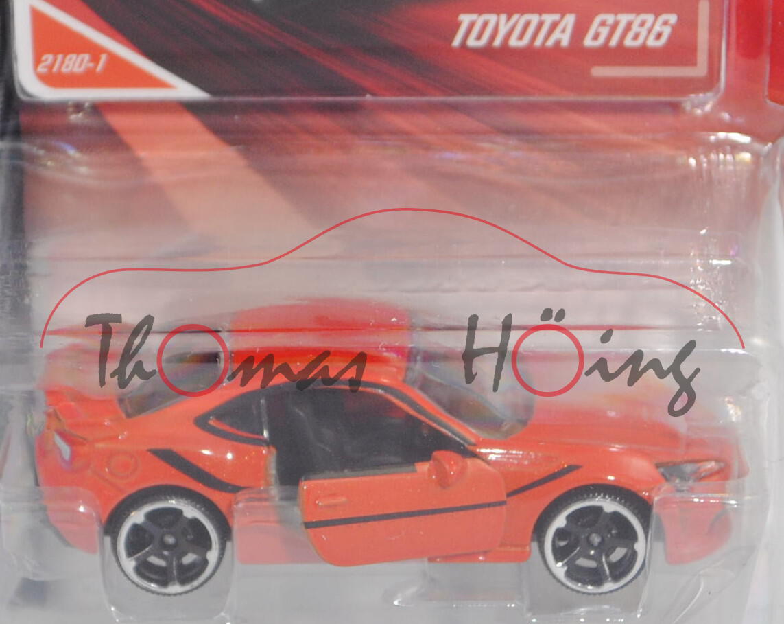 Toyota GT86 (Typ ZN6, FL 2016, Modell 2016-2020), d.-rotorangemet., Nr. 218D-1, majorette, 1:58, mb