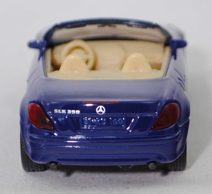 00002 Mercedes-Benz SLK 350 (interne Baureihenbezeichnung R 171, Vor-MoPf, Modell 2004-2008), hell-kobaltblau, innen elfenbein/schwarz, Bpr. 1002, SIKU SUPER, 1:55, m