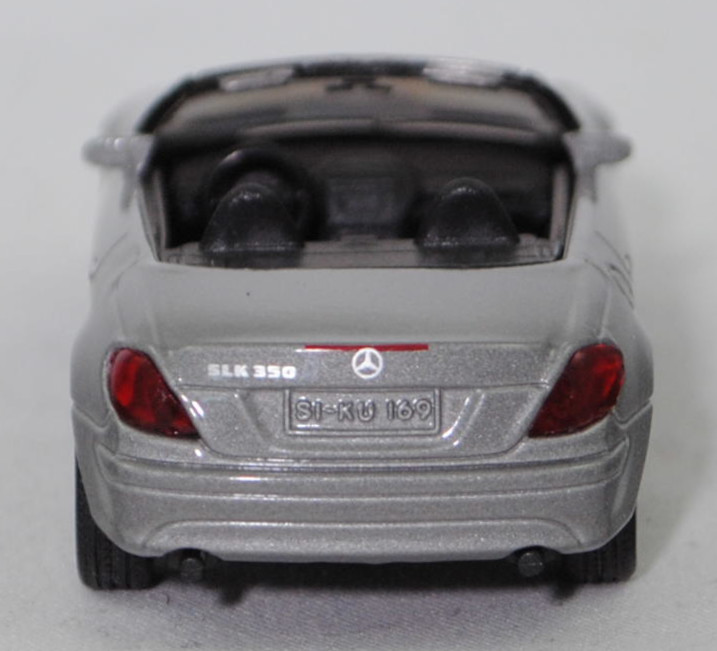 00007 Mercedes-Benz SLK 350 (interne Baureihenbezeichnung R 171, Vor-MoPf, Modell 2004-2008), verkehrsgraumetallic, innen schwarz/rot, Bpr. 1002, SIKU SUPER, 1:55, m