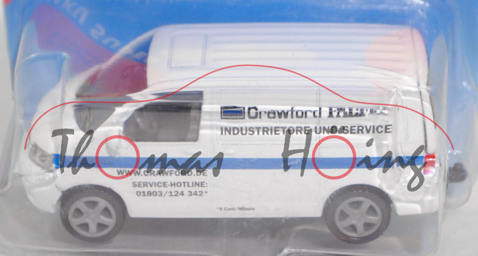 VW T5.1 Transporter (Modell 2003-2009), reinweiß, Crawford FALTEC®, SIKU, 1:58, P28a (Limited)