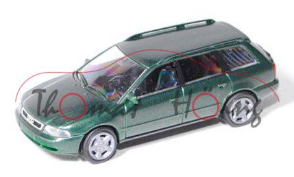 Audi A4 Avant (Typ B5), Modell 1996-2001, kieferngrünmetallic, Rietze, 1:87, mb