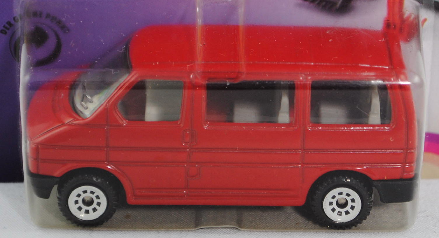 00000 VW T4 Caravelle (Modell 1990-1995), weinrot, innen lichtgrau, Lenkrad integriert, C1 weiß, SIK