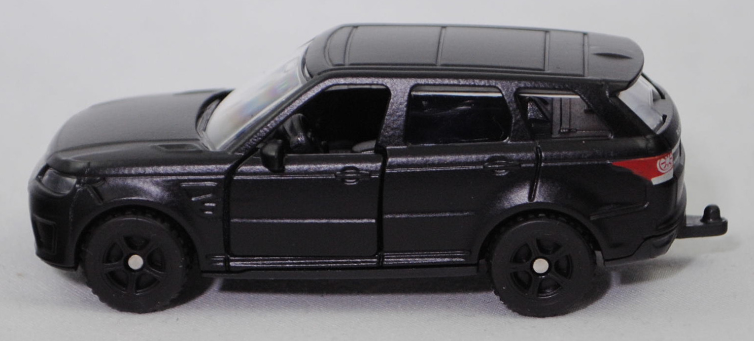00000 Range Rover Sport SVR (2. Generation Range Rover Sport, interne Baureihenbezeichnung L494, Vorfacelift, Modell 2014-2017), schwarz, SIKU SUPER, 1:63, P29f