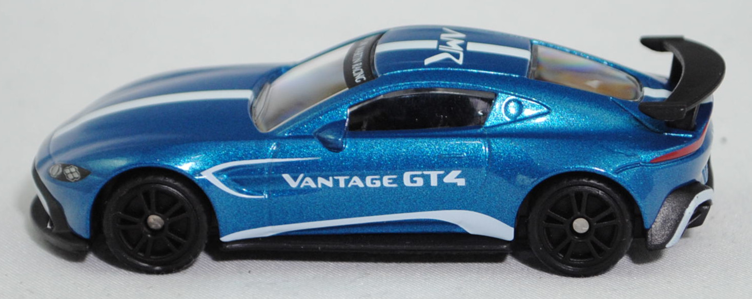 00000 Aston Martin Vantage GT4 (4. Generation, interne Baureihenbezeichnung AM6, Modell 2019-2024), dunkel-signalblaumetallic, VANTAGE GT4, SIKU SUPER, 1:53, P29f