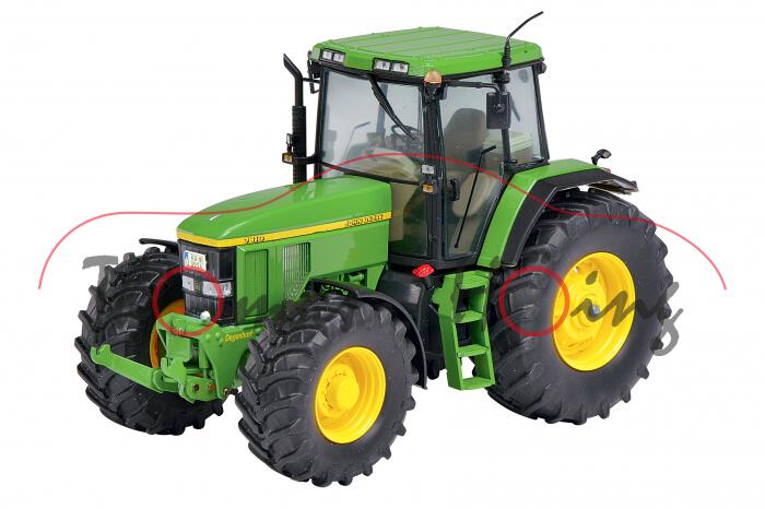 John Deere 7810, smaragdgrün/zinkgelb, Schuco, 1:32, mb