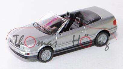 Audi Cabriolet (B4, Typ 8G), Modell 1991-2000, silbermetallic, innen schwarz, Herpa, 1:87, mb