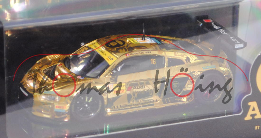 Audi R8 LMS (Typ R16), gold, FIA GT World Cup Macau 2016 (19. Platz), Marchy Lee, Nr. 16, 1:64, mb