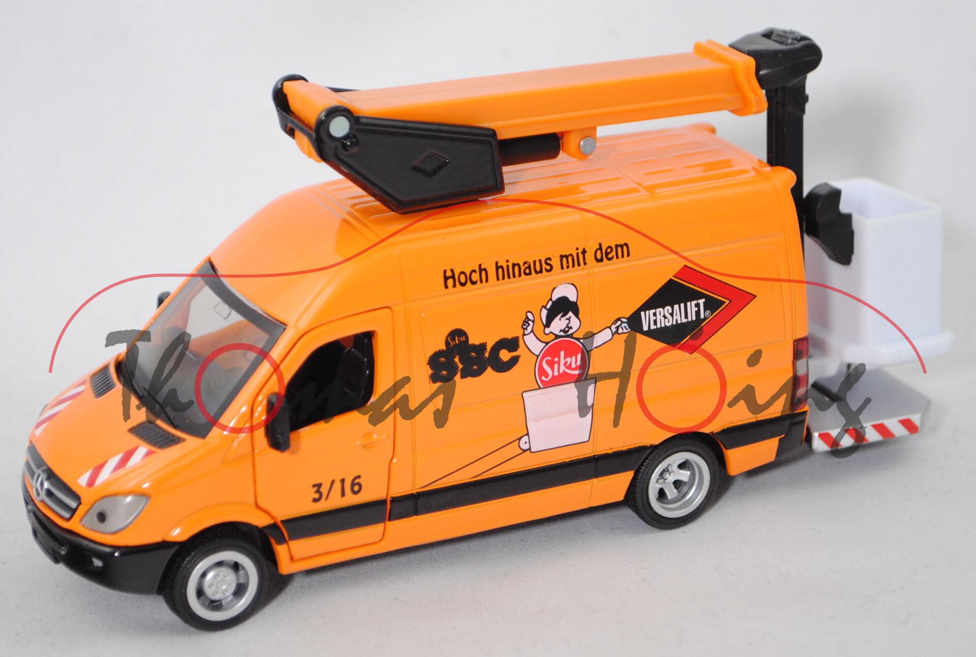 00000 Mercedes-Benz Sprinter II mit Hubarbeitsbühne, orange/schwarz, SSC / VERSALIFT® / 3/16, L17mpK